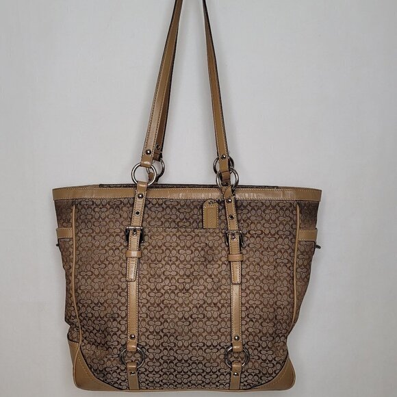Coach Tan Khaki Mini-Signature Canvas Leather - Picture 3 of 11